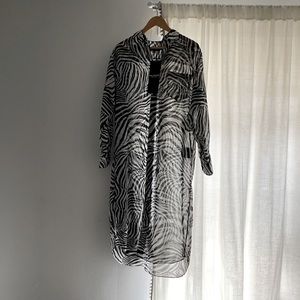 Stunning NWT Junya Watanabe sheer zebra shirtdress